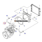 Övre kylarslang 3EB-04-52130 för Komatsu Engine 4D94LE Gaffeltruck FD10-18-20 FD20-16 FD25-17 FD20H-17 FD25N-16 FD30-17