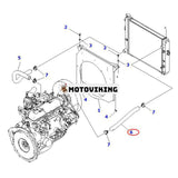 Övre vattenslang 3EB-04-51130 för Komatsu gaffeltruck FG10-18-20 FG20/25-16 FG30N-17-M FG30-17-M FG35A-16-EL FG09-21-M