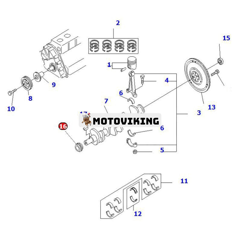 Timingsats för Nissan K21 K25 motor L02 CPL02 CP1F2 CHI52N Komatsu FCG25-4 FG20C-14 FG28T-8 gaffeltruck