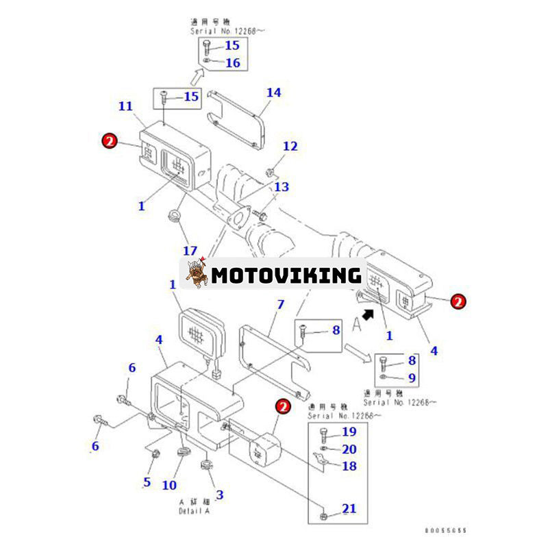 1 ST Lampenhet 23B-06-42460 för Komatsu hjullastare WA100M-3 WA320-5 WA380-5 WA400-5 WA450-5L WA470-5 WA480-5 WA600-6 WA80-3