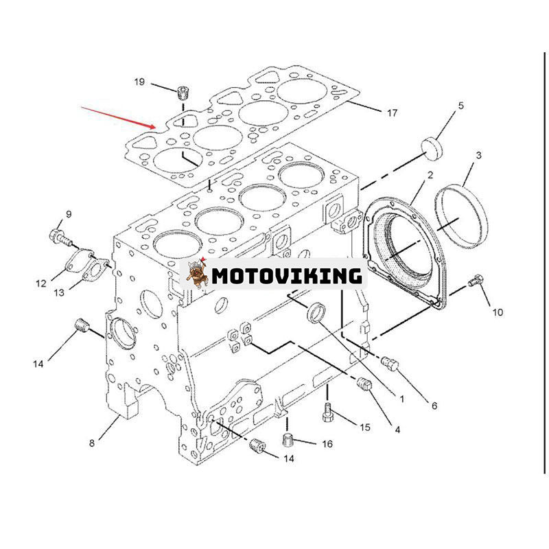 Topplockspackning 1600161 för Caterpillar Engine 3054 Grävmaskin CAT M315 M312 312B 315B 317-A