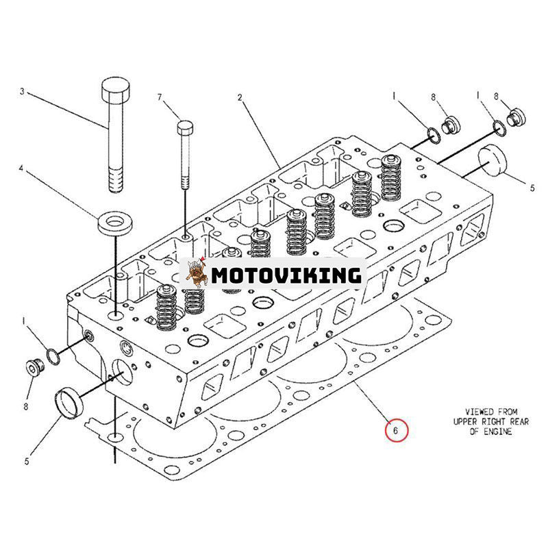 Cylinderhuvudspackning 6I4689 för Caterpillar Engine 3114 CAT Grävlastare 446B 446D Grävmaskin E110B E120B