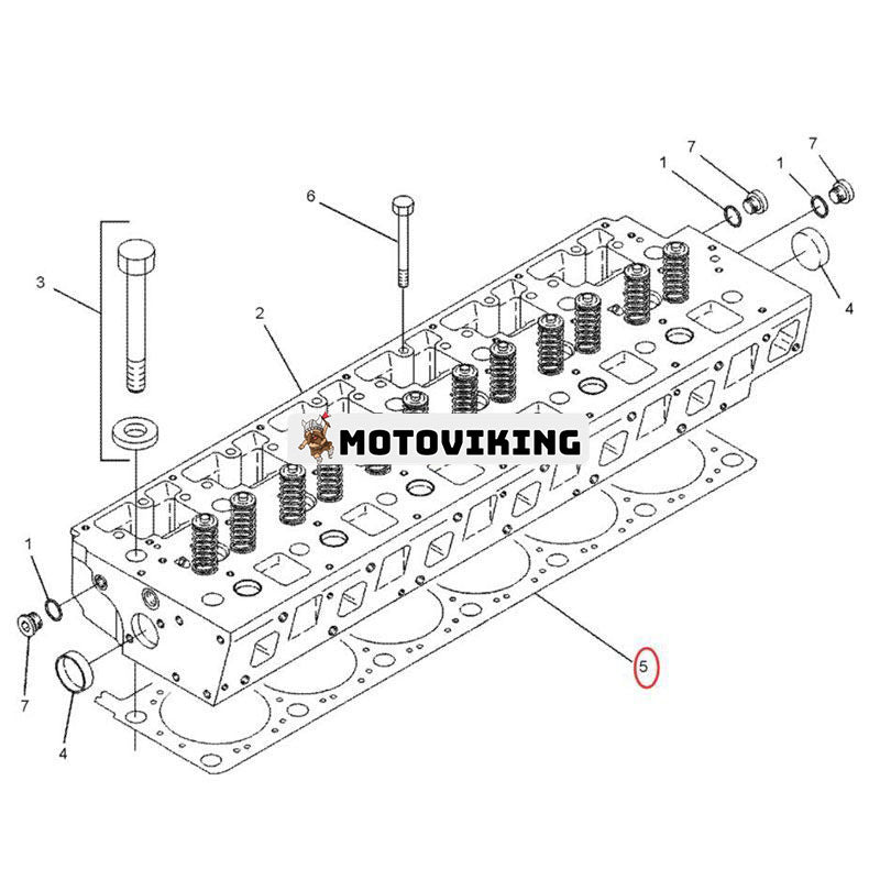 Cylinderhuvudspackning 2051293 för Caterpillar Engine 3126 CAT Grävmaskin 322C Hjullastare 938G 950G 962G