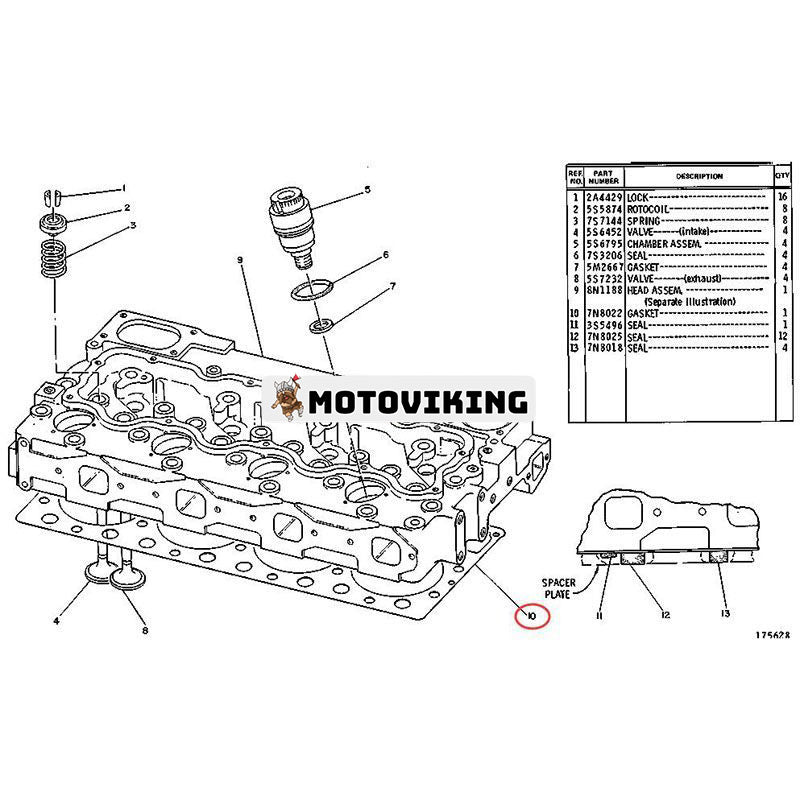 Cylinderhuvudspackning 7N7386 för Caterpillar Engine 3304 D330C CAT Grävmaskin 225 215 Hjullastare 920 930 950