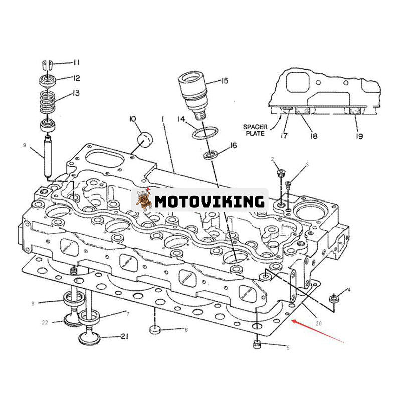 Topplockspackning 7N8022 för Caterpillar 3304 3304B Grävmaskin CAT 215 215B 215C 215D 219 219D 225 225B 225D 229 229D E240 EL240