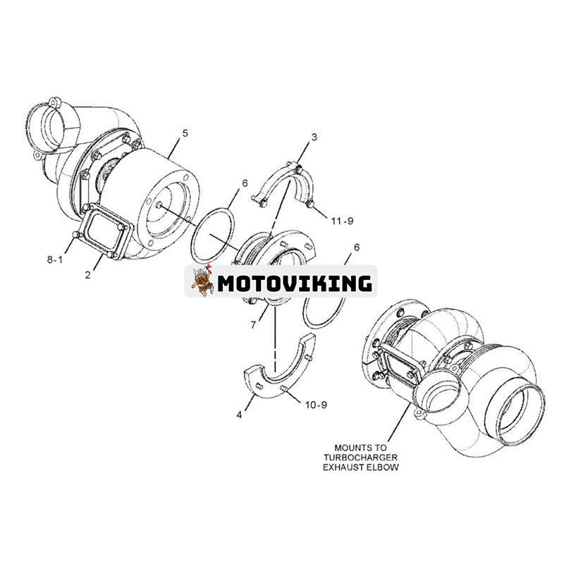 Turboladdare 3795319 för Caterpillar CAT Marine Engine 3512B