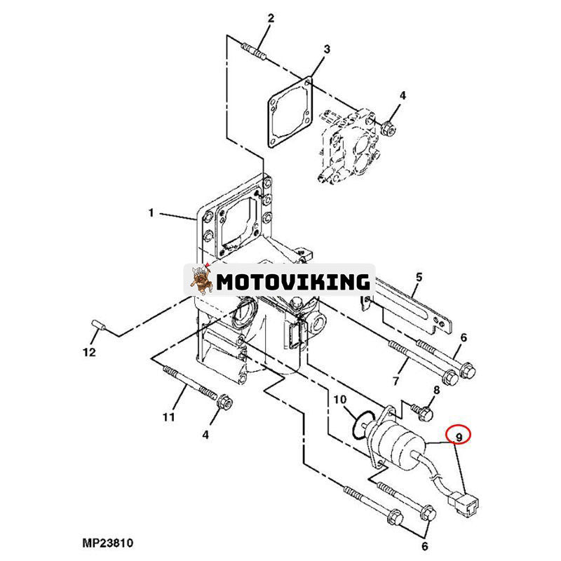 12V stoppmagnet M807176 för Yanmar motor 2V78C John Deere traktor 355D GX355 främre gräsklippare F735