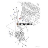 Oljerör YM129601-59810 för Komatsu Engine 4D88-6 4D88E-6 Grävmaskin PC45MR-3 PC50MR-2 PC55MR-3