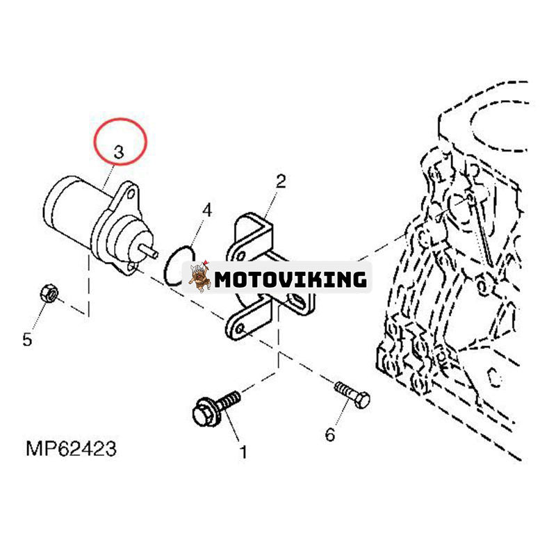 Solenoid AM124383 för Yanmar Engine 3TNE84A John Deere gräsklippare 3215 3235 3215A 3215B 3225B 3235A 3235B