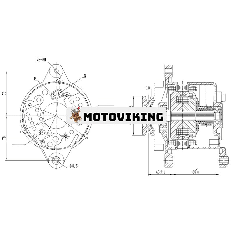 12V 35A Generator 124756-77200 för Yanmar motor 2TR17 2TR20 Traktor YM1700 YM2000 2210 3000 4300