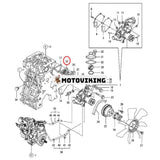 Vattenpumpskarv 129004-42040 för Hitachi grävmaskin ZX30U-3F ZX33U-3F ZX35U-3F ZX38U-3F ZX48U-3F ZX50U-3F ZX52U-3F