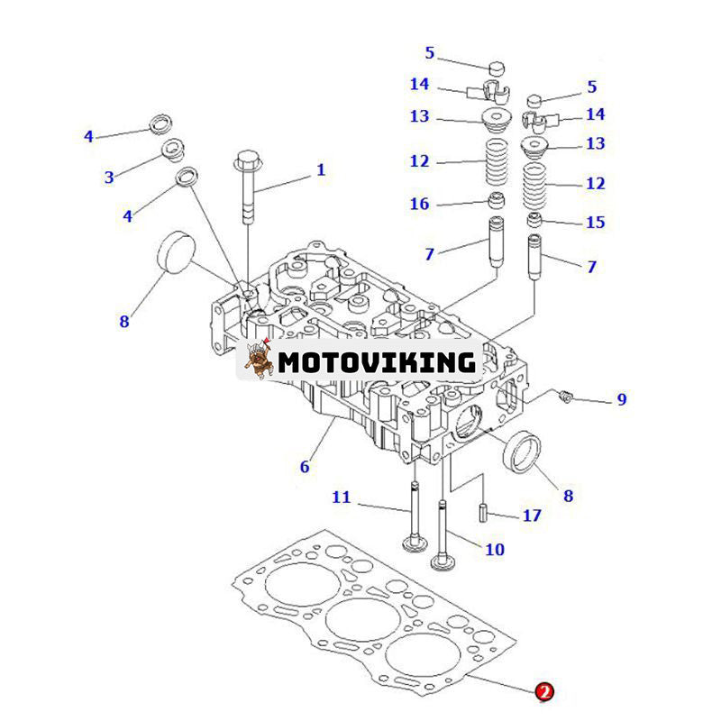 Översynspackningssats YM119717-01330 för Komatsu Engine 3D76E-6 3D76E-5N-BA Grävmaskin PC20MR-2 PC22MR-3 PC26MR-3