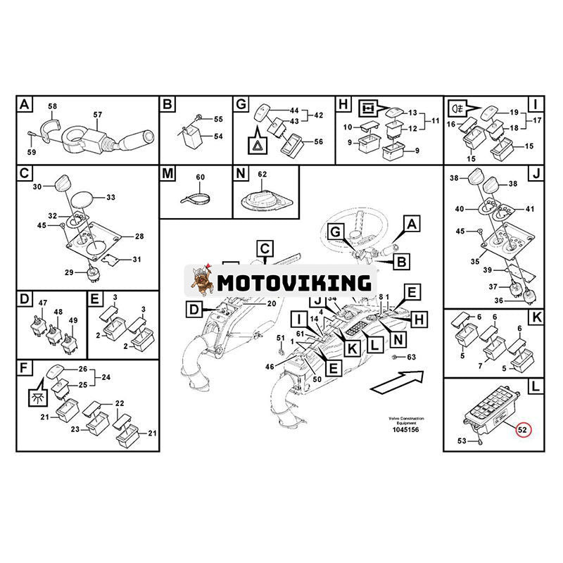 Brytarpanel 14568905 för Volvo Grävmaskin EC340D EC380D EC460C EC480D EC700CHR EW180C EW230C