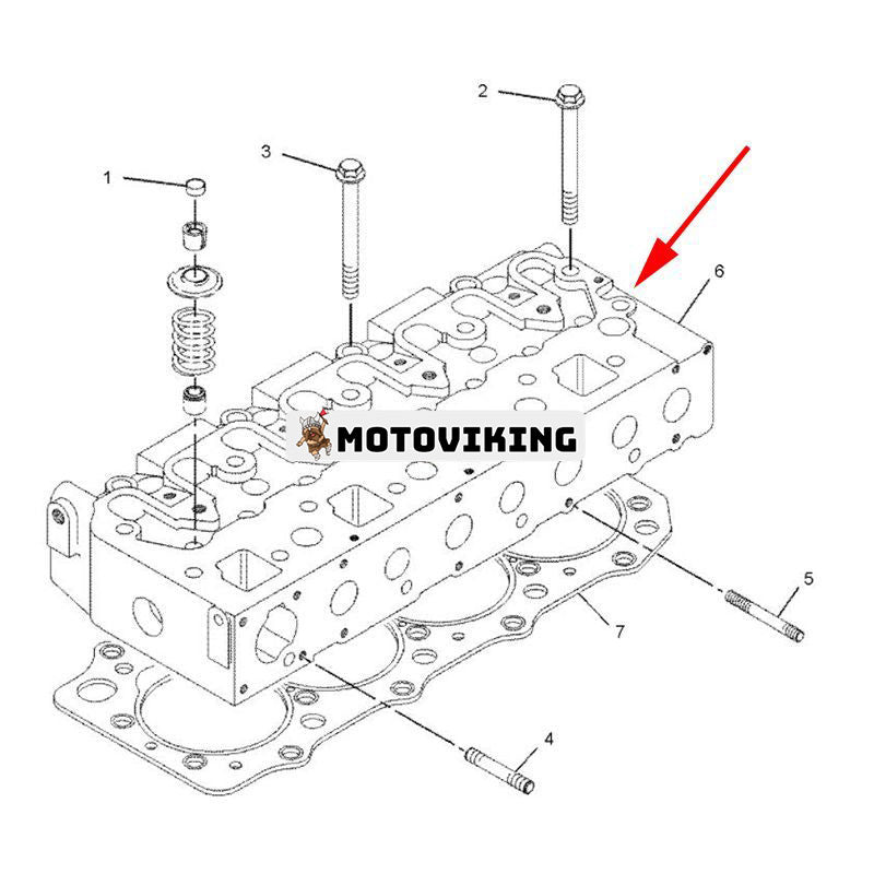 Komplett cylinderhuvud med ventiler 236-5127 för Caterpillar CAT Engine 3024 3024C C2.2