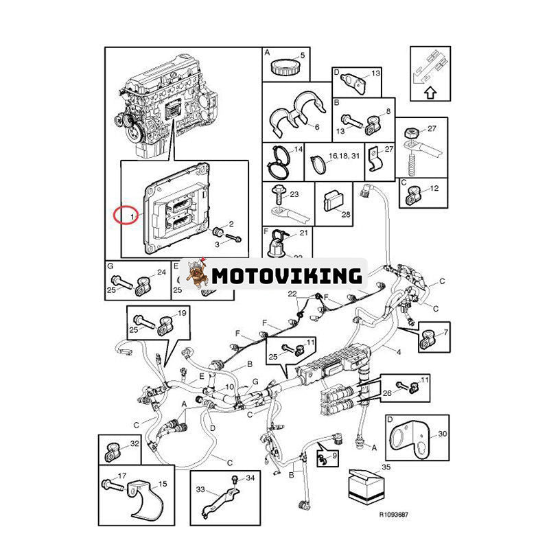 Styrenhet 21165620 för Volvo Engine D11 D16 Truck FH FM