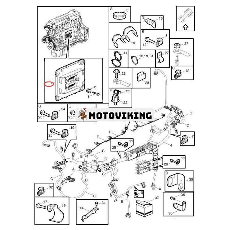 Styrenhet VOE21631327 för Volvo Engine D13 Truck FH