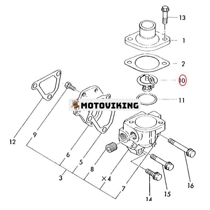 Termostat M811034 för John Deere Engine 3013 3016 Grävmaskin 110 25 27D 30 35D 35G 50 50D 50G Traktor 2027R 3005 3215 3038E 3046R