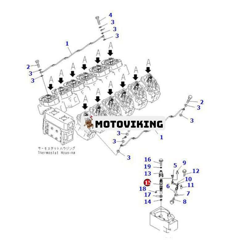 Bränsleinsprutare 6219-11-3100 för Komatsu Engine SAA12V140E Dumper HD785-7