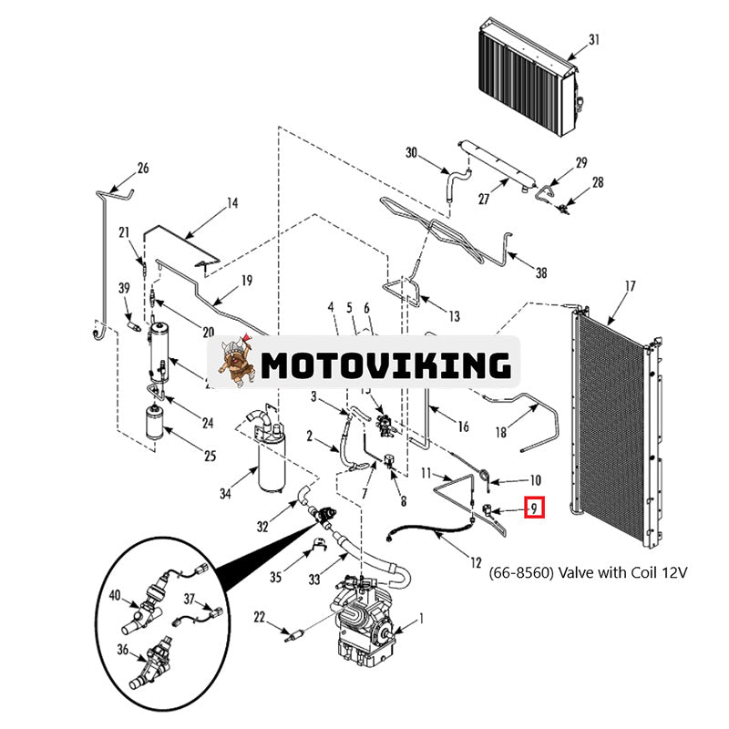 Magnetventilpilot 66-8560 för Thermo King Transportkylning SLXi TS SLX KD MD RD TD SL SLXe