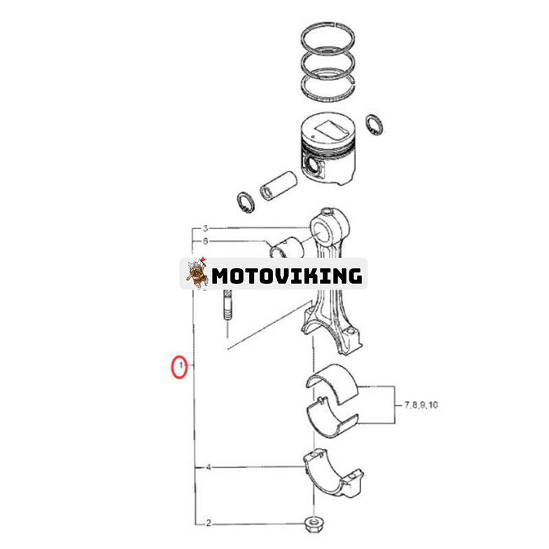 Vevstång XJAF-00654 för Hyundai Grävmaskin R75-7 gaffeltruck 35DS-7 50DS-7E 80D-7 HDF50-7S