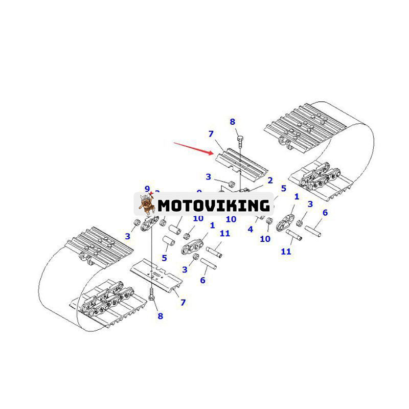 Track Shoe Triple Growser 600mm 201-32-71310 för Komatsu PC60-7 PC75US-3 PC70-7 PC78US-6 PC78MR-6 PC88MR-8 PC88MR-10 PC80MR-3 PC80MR-5