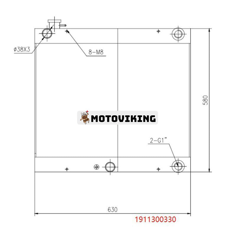 Oljekylare 1911300330 1911300690 för Takeuchi grävmaskin T175 TB175 TB175C