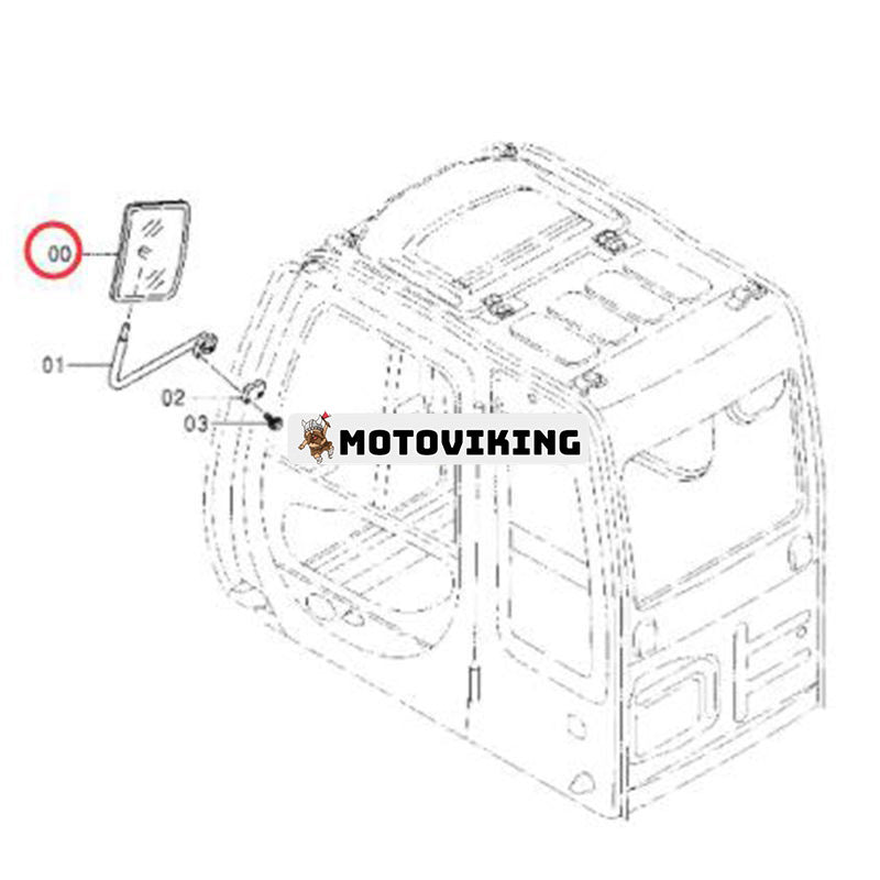 2st backspegel 4416704 för Hitachi grävmaskin EX200-5 EX220-5 EX270-5 EX400-5 ZX130-3 ZX160 ZX200-3