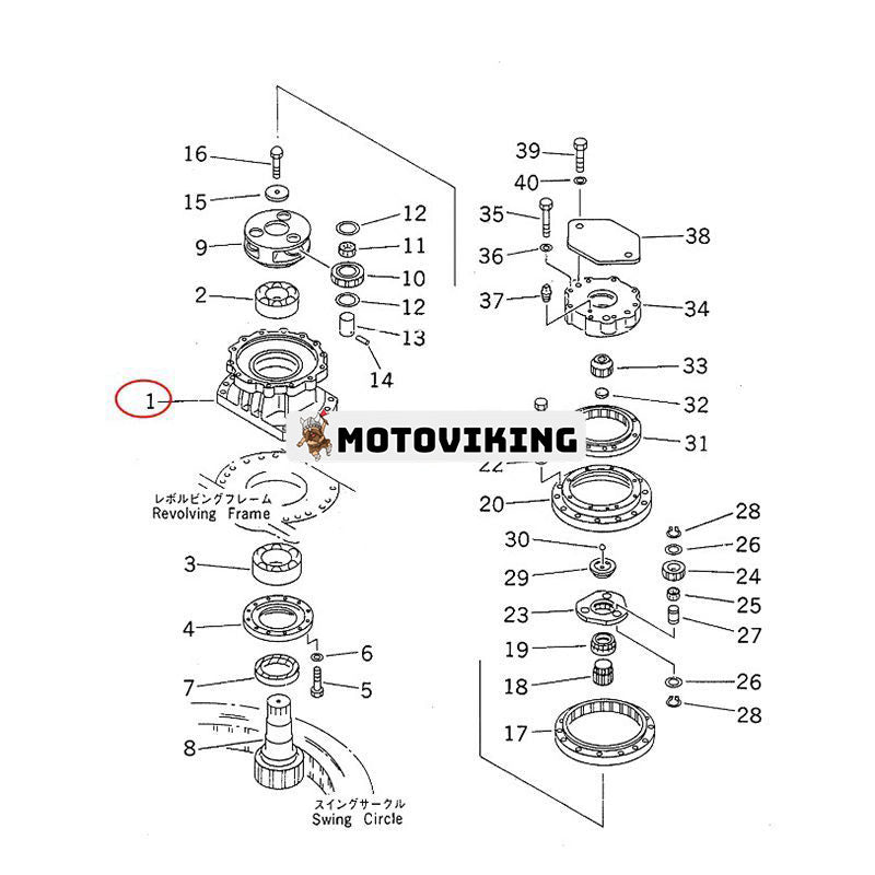 Swing Gearbox Case 20Y-26-21110 för Komatsu Grävmaskin PC220-6 PC220LC-6 PC210LC-6LC PC250LC-6LC PC220LC-6L