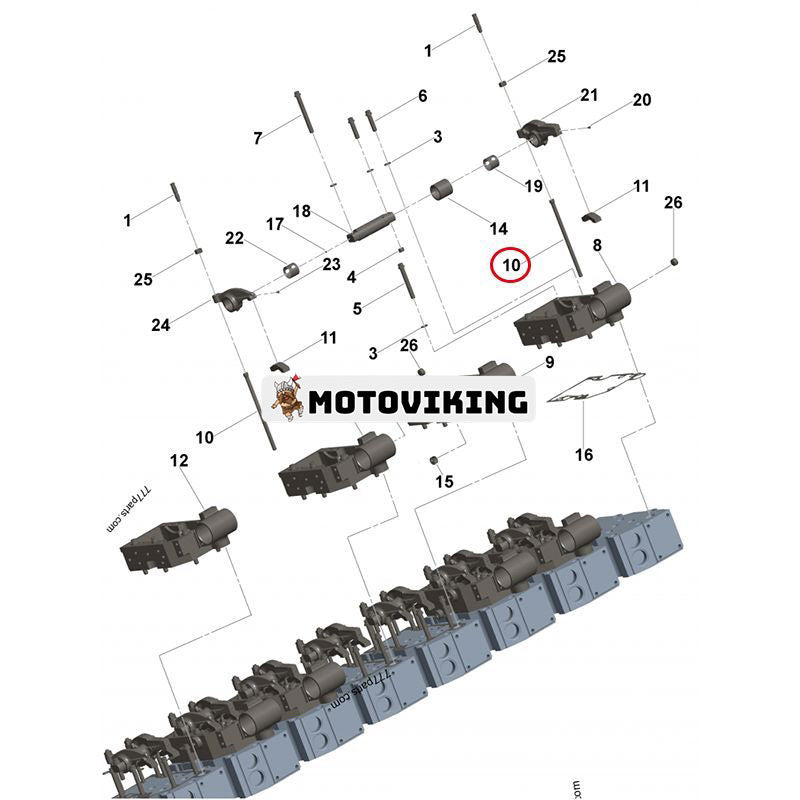 6 ST Tryckstång 3057139 för Cummins Engine B3.3 G5.9 G50 QSK19 QSK38 QSK50 QSK60 QSNT14 M11 K38