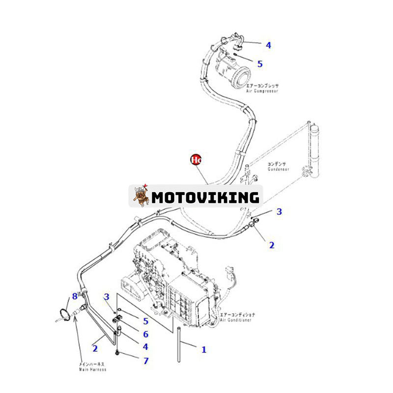 Slang 20Y-810-1141 för Komatsu grävmaskin PC200-8 PC200LL-8 PC210-8K PC220-8 PC220LC-8 PC240LC-8 PC270-8 PC290-8K