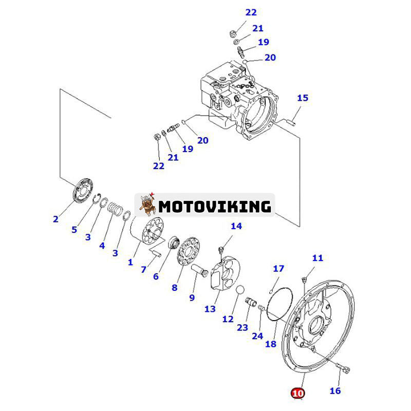 Huvudpumpfläns 708-3T-04220 för Komatsu grävmaskin PC78MR-6 PC78US-6 PC78US-8 PC78UU-6 PC78UU-8 PC88MR-6 PC88MR-8