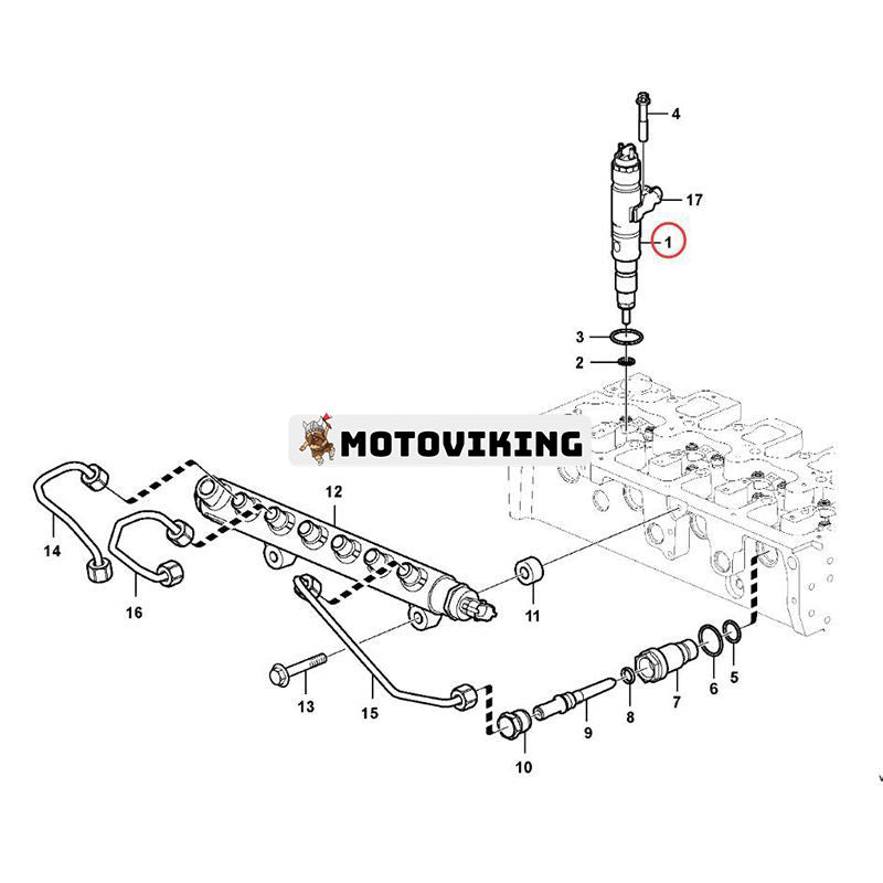 Bränsleinsprutare VOE21773130 för Volvo grävmaskin EC140D EC160D EC180D EC220D EC235D ECR145D ECR235D EW140D EW160D EW180D