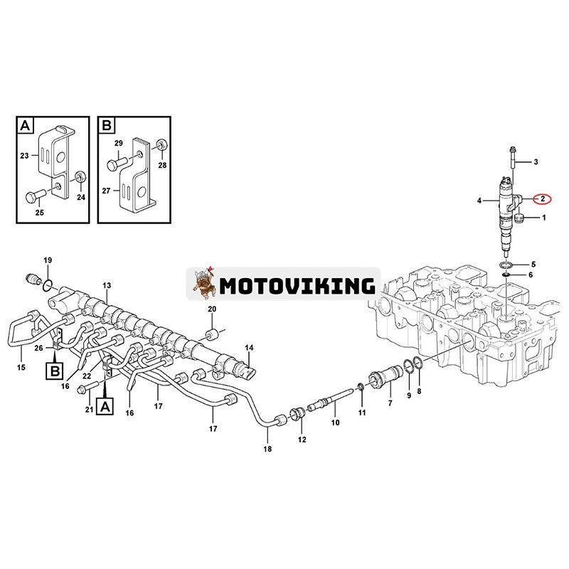 Bränsleinsprutare VOE21714948 för Volvo Grävmaskin EC250D EC250E EC300D Lastare L110G L120G