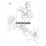 Termostathus YM129100-49800 för Komatsu Engine 3D78-1 3D84-2 3D84E-3 3D84N-2 3D88E-3 4D84-2 4D84E-3 4D88E-3