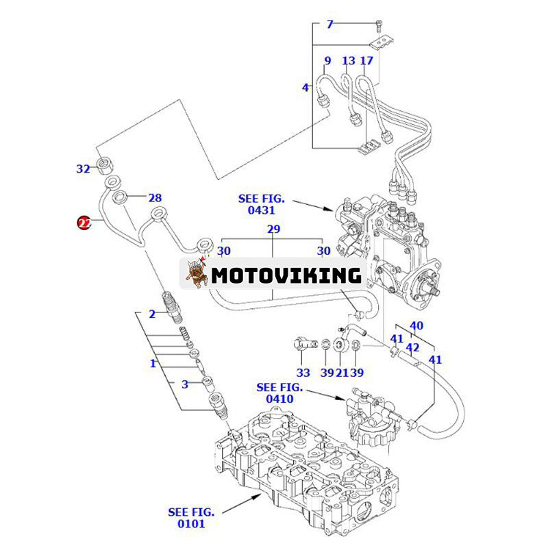 Bränsle returrör YM119717-59510 för Komatsu Engine 3D76E-6 3D76E-5N-BA Grävmaskin PC20MR-3 PC20MR-2 PC22MR-3