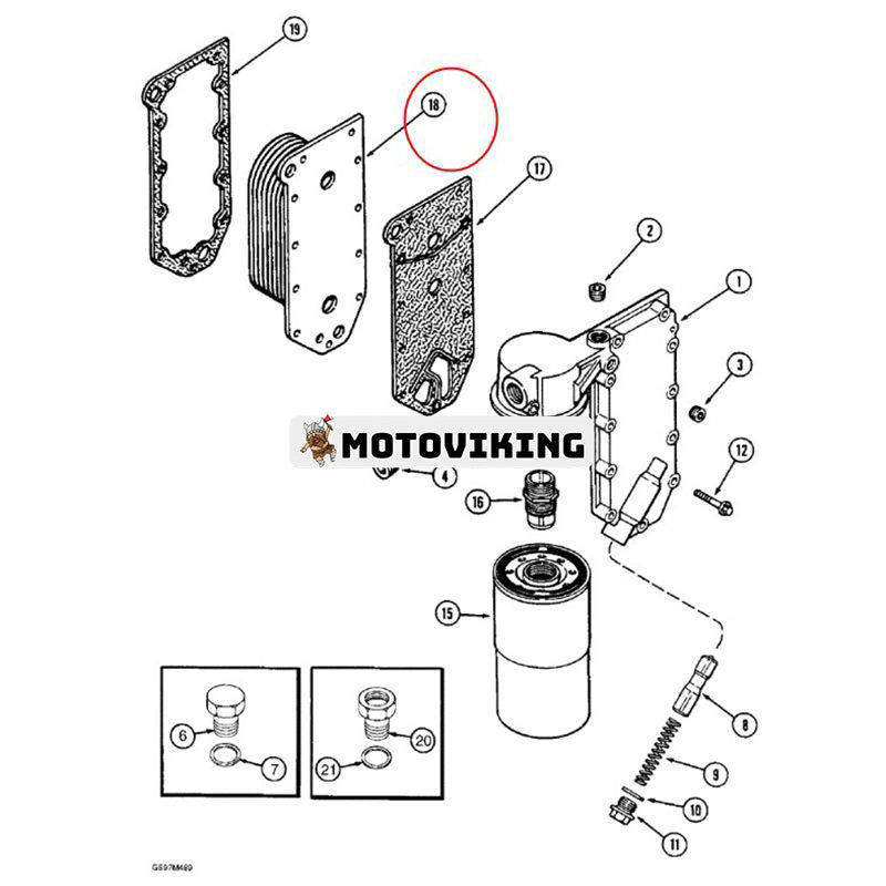 Oljekylare J918175 för CASE Engine 6830T 6831T PX190 Traktor 7110 7130 7220 8910 9240 MX210 MX240 1550