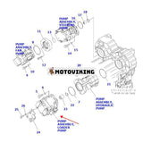 Hydraulpump 708-1W-00741 för Komatsu hjullastare WA380-6 WA430-6