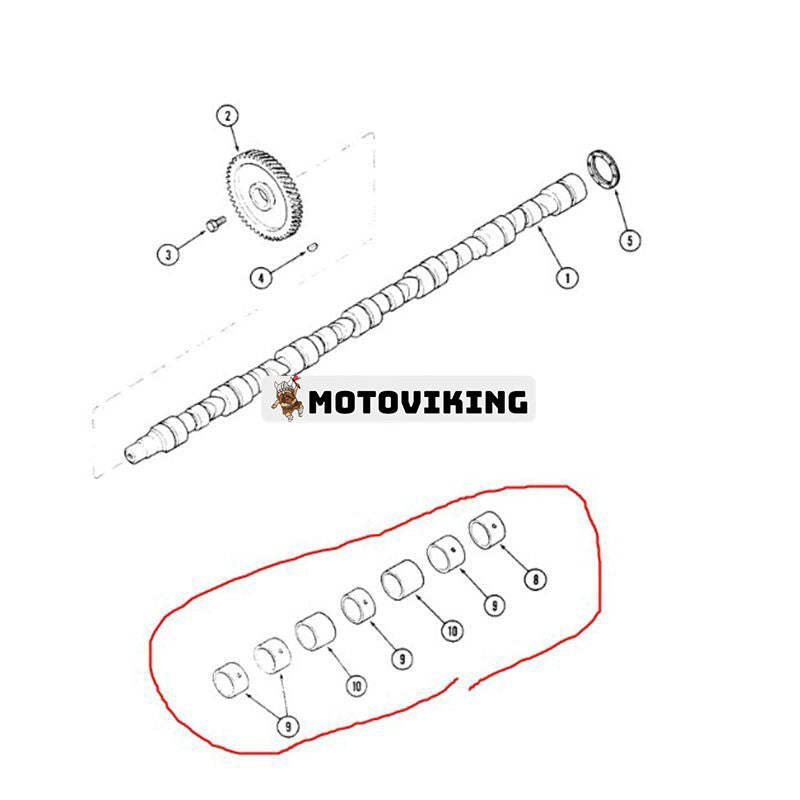 Bussningssats 3801106 för Cummins Engine N14 NT855 NTA855 CASE Traktor Steiger 1000-serien