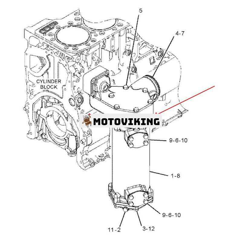 Oljekylare 4W-9822 för Caterpillar CAT 3176C C-10 C11 C18 Motor 980C D8N D8T R1600 R1700G CX31-C13I