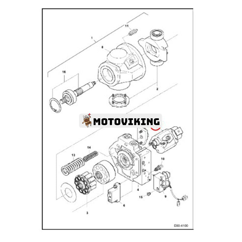 Hydraulpump Gear 7006963 för Bobcat Grävmaskin E60