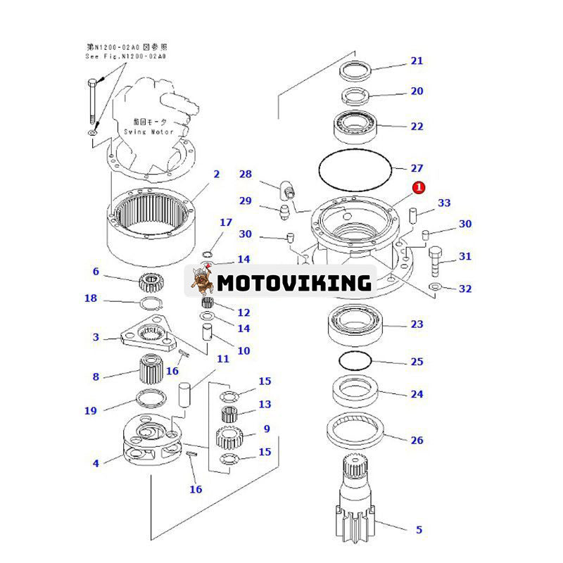 Svängmotorhölje 201-26-62142 för Komatsu grävmaskin PC75UU-2 PC75UD-2