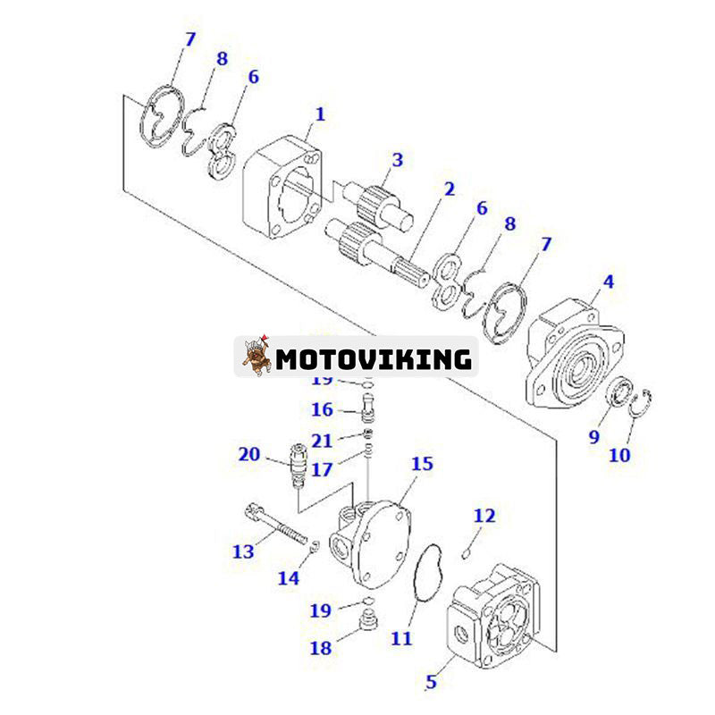 Hydraulisk kugghjulspump 234-60-65200 för Komatsu Motor Väghyvel GD705A-4