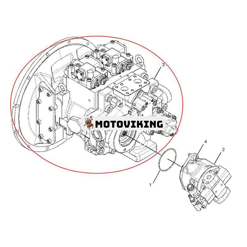 Hydraulpump 283-6116 för Caterpillar CAT grävmaskin 330D M330D