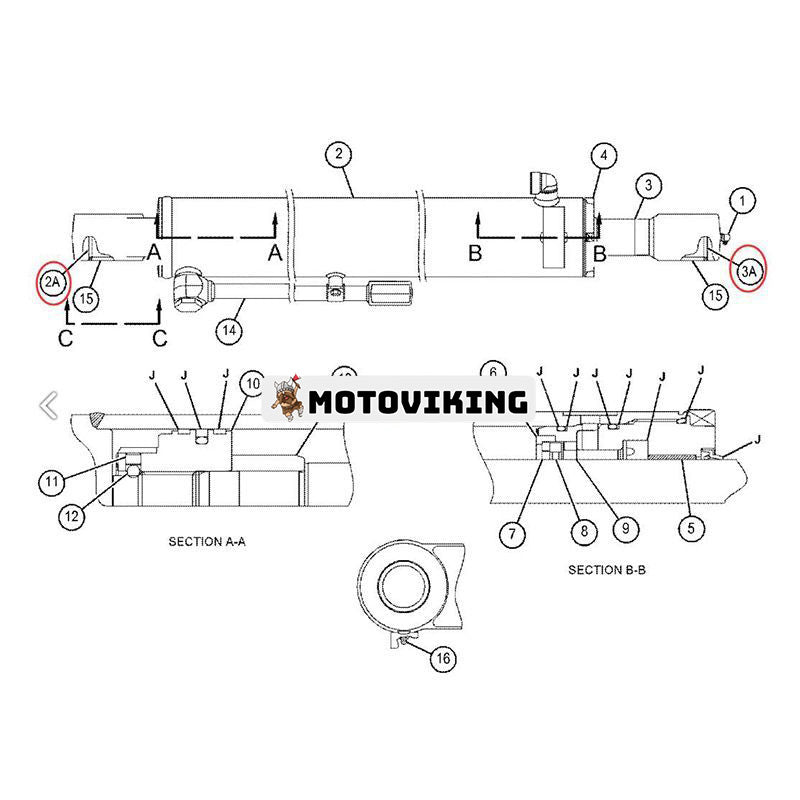 1 ST Bomcylinderbussning 265-8726 för Caterpillar CAT grävmaskin 304C 305.5D 305.5E 305C 305D 305E