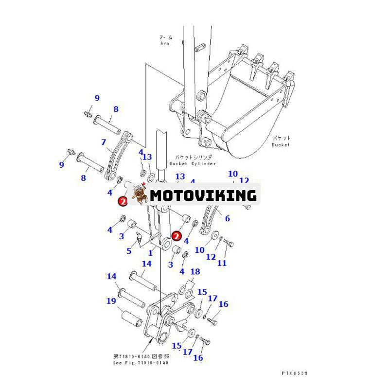 Armskoplänkbussning 20S-70-11270 för Komatsu grävmaskin PC20-3 PC20-5 PC25-1 PC28UU-3 PC30-3 PC30-5 PC35MR-1 PW20-1 PW30-1