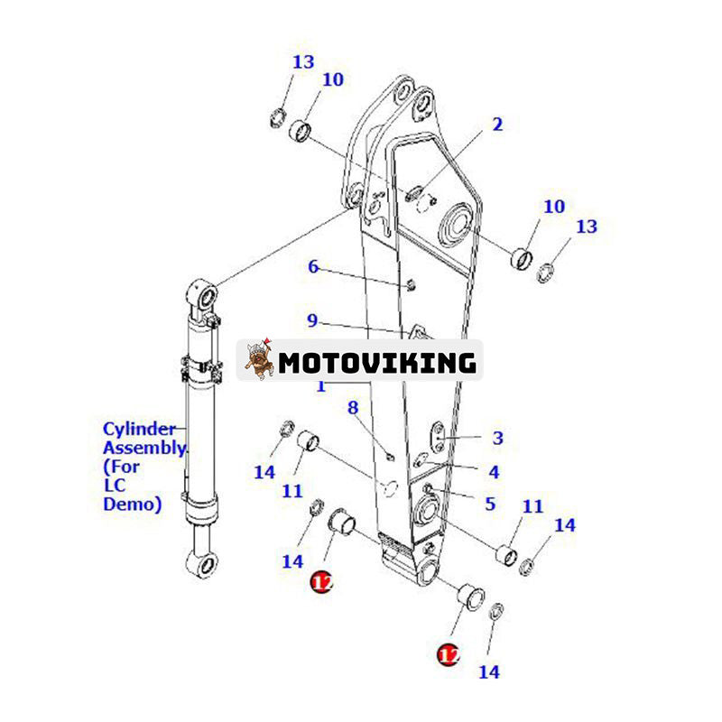 1 st armbussning 207-70-72460 för Komatsu grävmaskin PC300-7 PC300-8 PC340LC-7 PC350-7 PC360-7 PC390LC-11