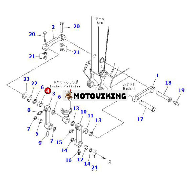 Skoplänkbussning 21W-70-41371 för Komatsu grävmaskin PC78MR-6 PC78US-10 PC78US-8 PC78UU-6 PC78UU-8 PC88MR-8 PW98MR-10