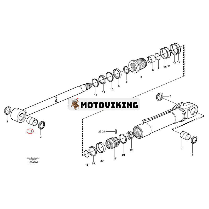 Hydraulcylinderbussning VOE14518613 för Volvo Grävmaskin ECR58 ECR88 EW140B EW140C EW140D EW140E EW160B EW160C EW160D EWR150E