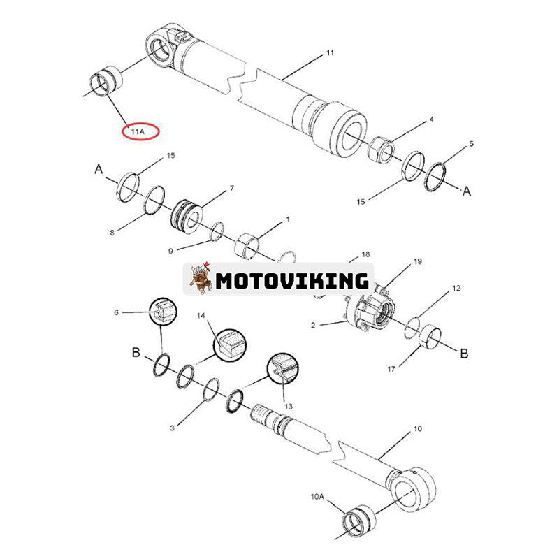 Bomcylinderbussning 241-7340 för Caterpillar CAT grävmaskin 330D 336D 336D2 336E 340D 345C 345D 349D