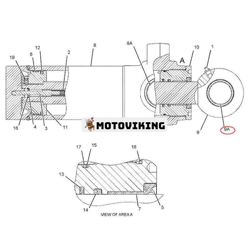 Svängcylinderbussning 274-4274 för Caterpillar CAT grävmaskin 416D 420D 422E 424D 428D 430D 432F 434F 442D 444E 517 527